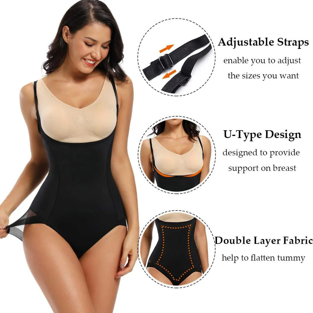 ShapeEase Sculpting Waist Trainer Bodysuit – Firm Tummy Control Shapewear for Women