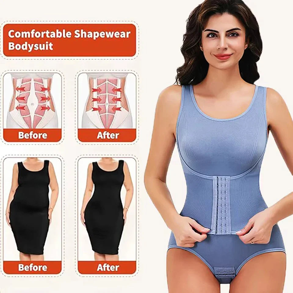 ShapeEase SculptZip Bodysuit – Zipper Waist & Tummy Control Shapewear