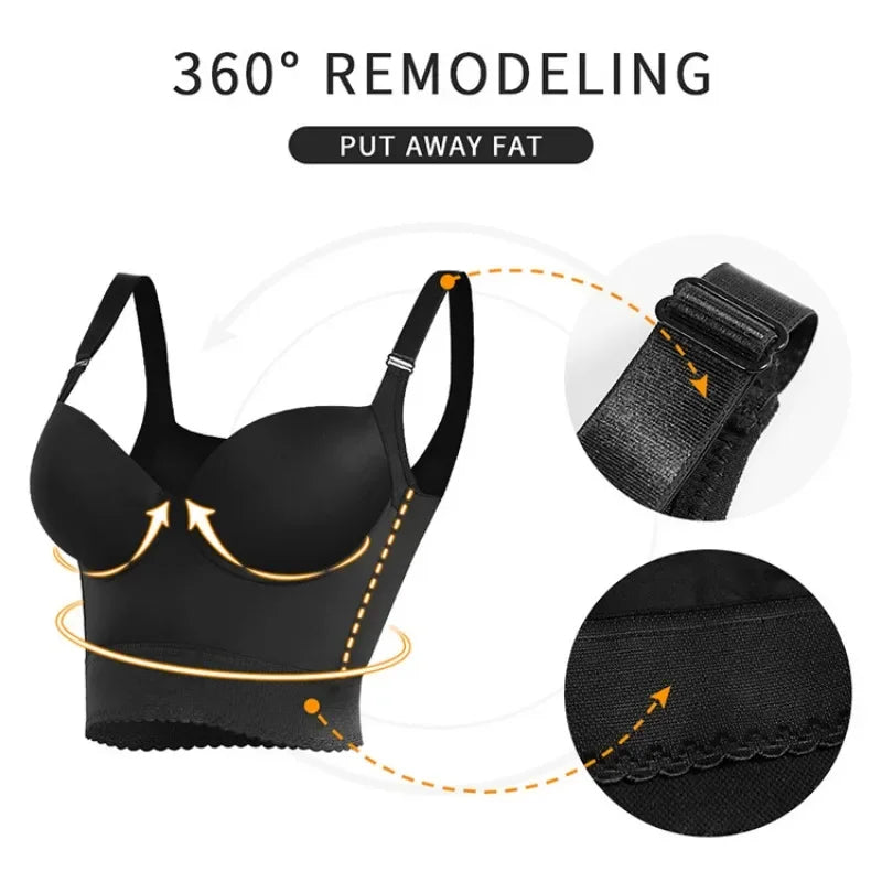 ShapeEase Longline Push-Up Shapewear Bra