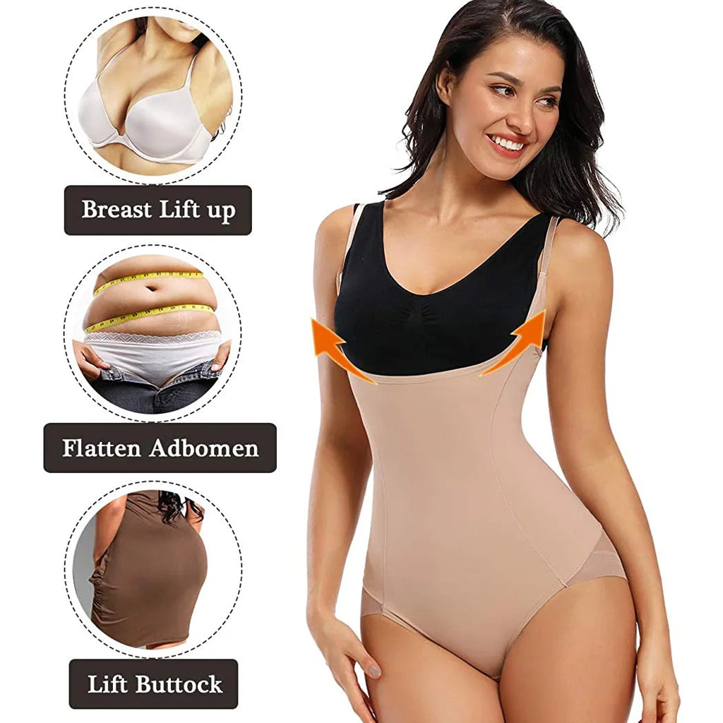 ShapeEase Sculpting Waist Trainer Bodysuit – Firm Tummy Control Shapewear for Women
