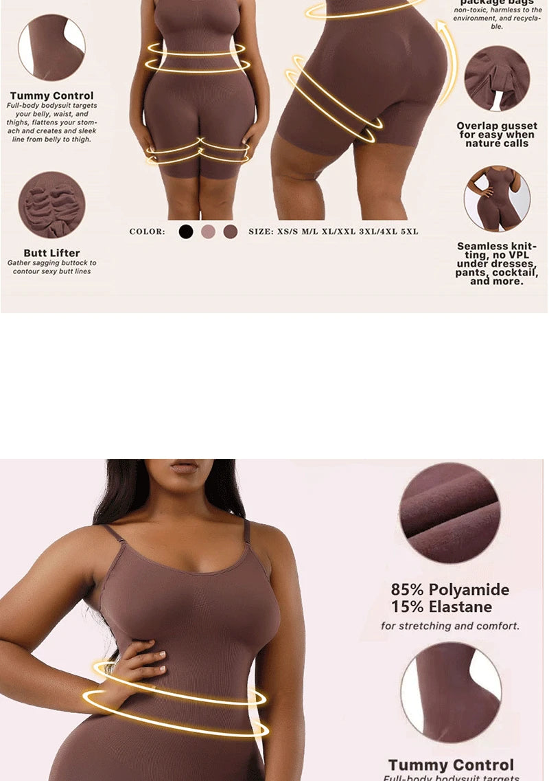 ShapeEase Full Body Sculpt Bodysuit – Firm Tummy & Waist Control