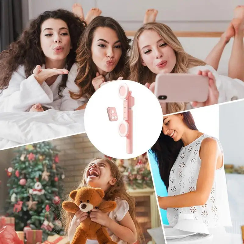 6-in-1 Selfie Stick Tripod with Dual Lights & Remote (67”)