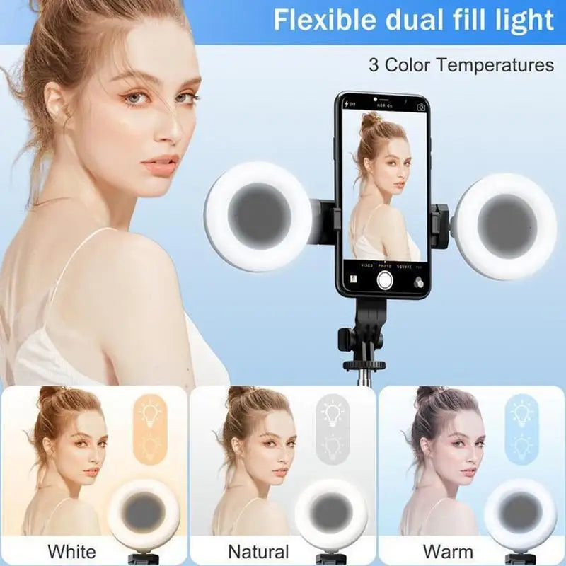 6-in-1 Selfie Stick Tripod with Dual Lights & Remote (67”)