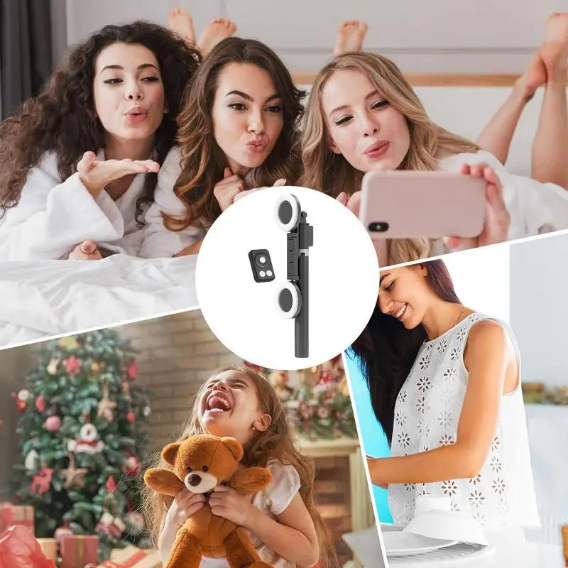 6-in-1 Selfie Stick Tripod with Dual Lights & Remote (67”)